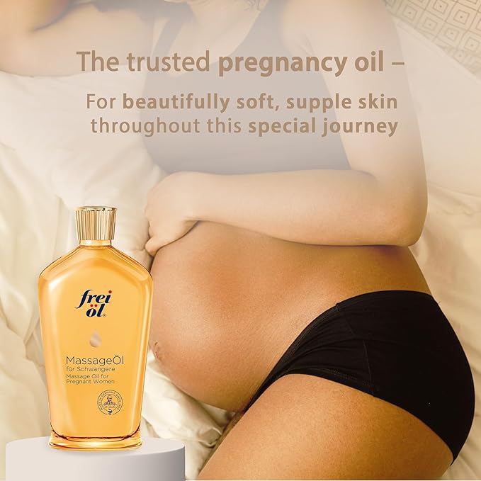 Massage Body Oil for Pregnant Woman – Maternity Skincare Oil, Skin Elasticity Increase by 35% – Prevents Stretch Marks, Safe to use for mom & Baby – Vegan, 125 ml / 4.23 Fl Oz