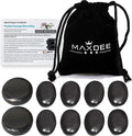 Maxdee Hot Stones Massage Set: 10 Small Hot Massage Stones for Professional or Home Spa Use, Ideal for Relaxation, Pain Relief, and Healing, 1.6"