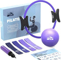 Pilates Ring and Ball Set, at Home Pilates Kit with 14" Exercise Ring, Mini Ball