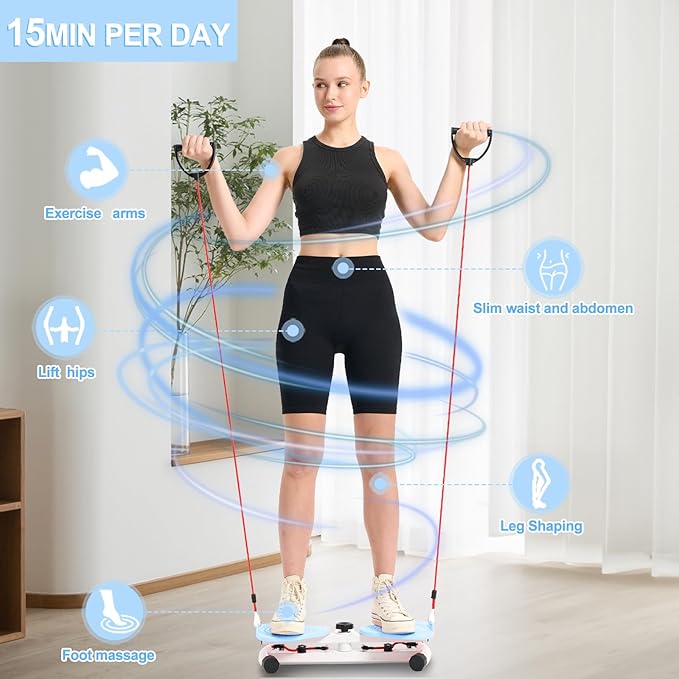 HOTWAVE Waist Twister Board – 360° Rotating Fitness Board for Core Workout, Weight Loss, and Waist Toning – Non-Slip Surface with Adjustable Resistance – Home Exercise Equipment for Men & Women