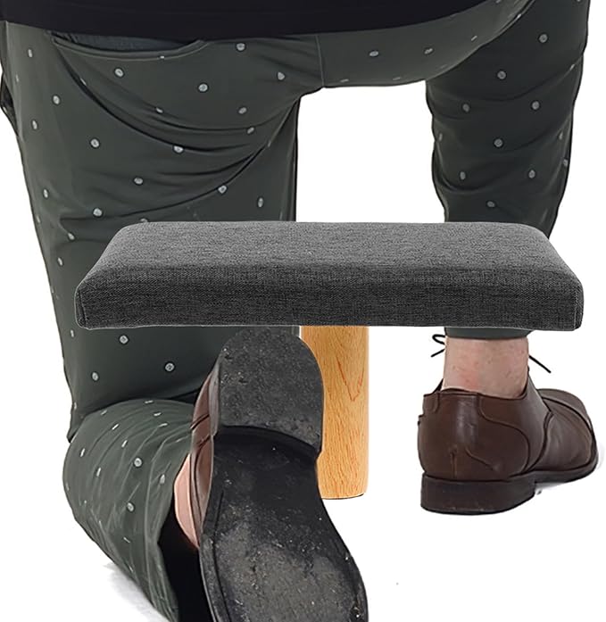 YARNOW Portable Single-Leg Zen Stool with Cushion Kneeling Bench for Meditation and Prayer Grey Seiza Seat Suitable for Adults Over