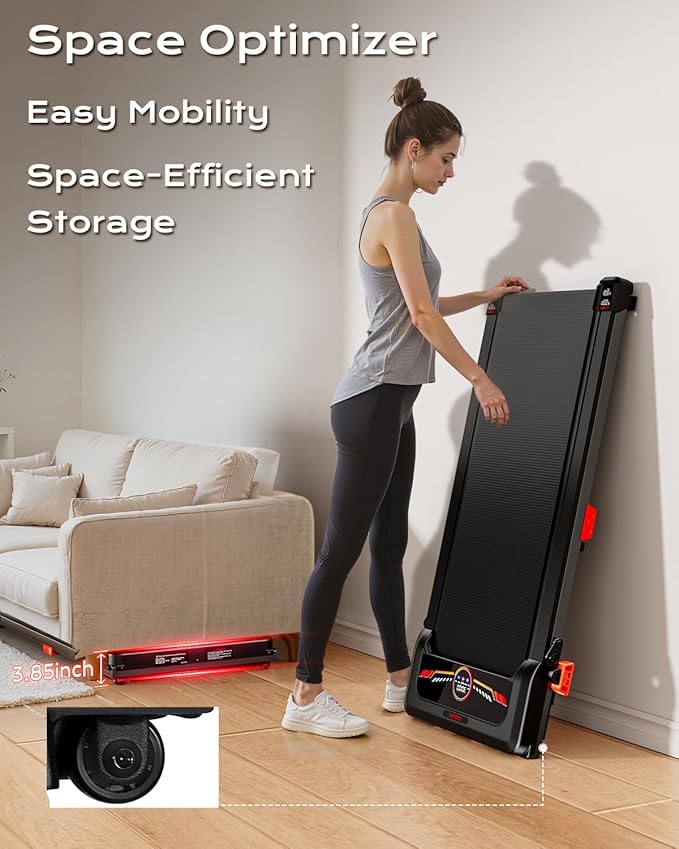 Walking Pad, Treadmill with Incline, 10% Under Desk Treadmill, EAGLOG 2.5HP Portable Treadmills for Home Small Women, Running Machine with Remote Control, 330lbs Capacity