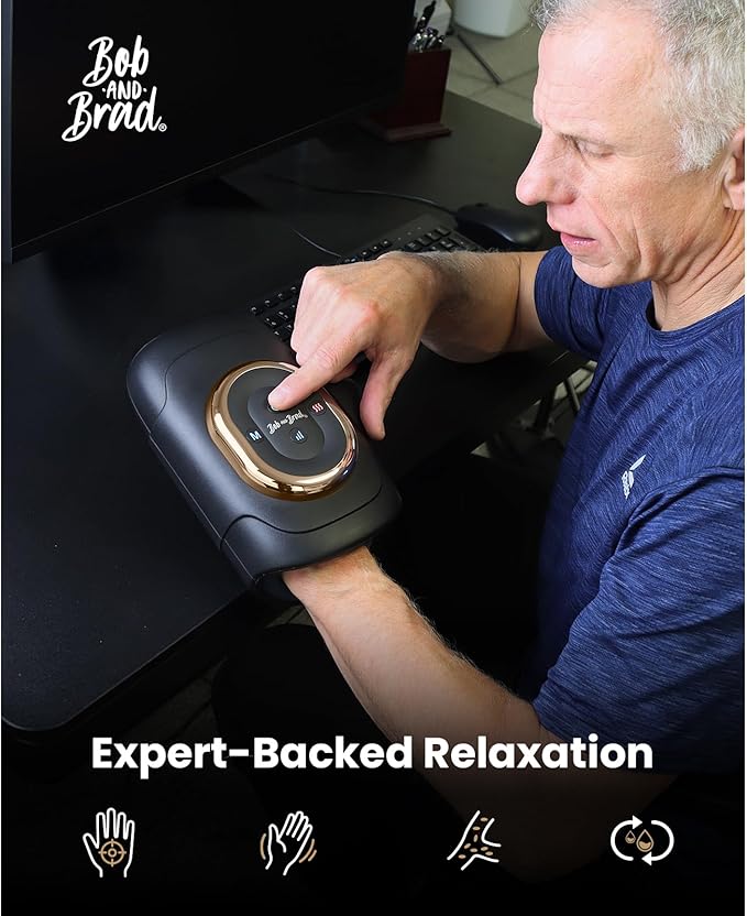 BOB AND BRAD Hand Massager with Heat and Compression, Individual Fingers, FSA-HSA Eligible, Cordless HandSpa Pro Hand Massager for Arthritis and Carpal Tunnel, Pain Relief, 5 Intensity Settings