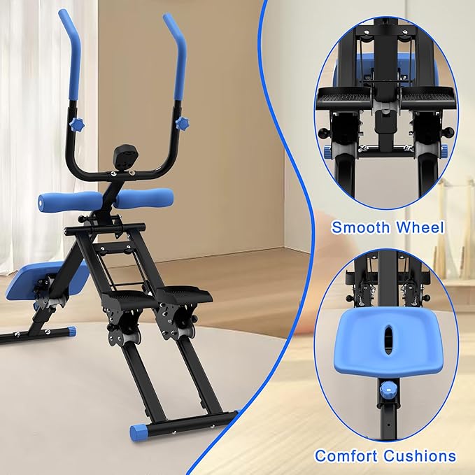 2 in 1 Stair Stepper and Ab Machine, High-Efficiency StairMaster Climber & Ab Trainer, Multi-Function Home Gym Equipment for Full Body Workout, Cardio and Core Training