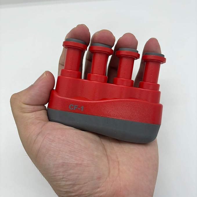 Guitar Finger Strengthener - Improve Your Finger Power, Flexibility, and Span for Playing String Instruments (Red)