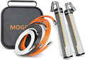 Weighted Jump Rope for Men Women -Interchangeable 1/5lb 1/4lb 1/2lb Heavy jump ropes - 360 Degree Spin - Length Adjustable,Ergonomics Leather Grip Skipping Rope for Fitness Weight Loss & More