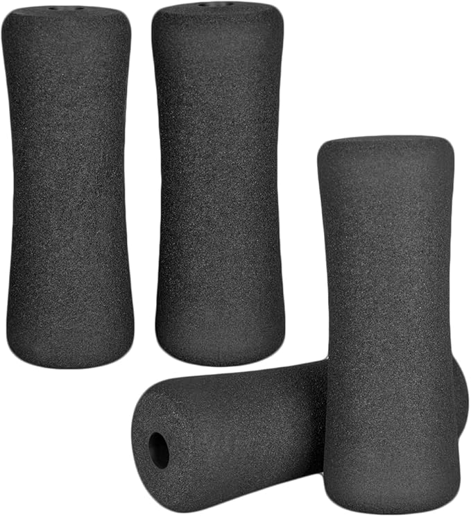 Foam Foot Pads Rollers Two Pair for Home Gym Exercise Machines Equipments Replacements with 1 Inch(2.5cm) Rod (Foam 8.66" X 3.15" Od X 0.87" Id)