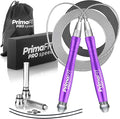 PrimaFIT Jump Rope Pro Speed Skipping Rope Adjustable Adult Jumping Rope Weighted Aluminium Handles for Double Dutch Boxing Workout Crossfit Exercise Fitness Spare Cable Weights Protectors Carry Bag