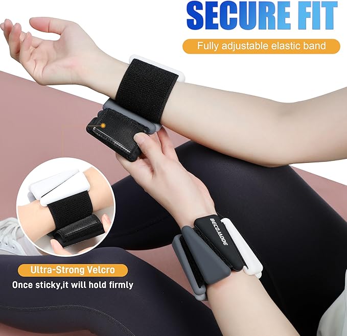 Ankle Weights for Women Wrist Weights Set of 2 (1 lb/2 lb Each) Adjustable Arm Leg Weight for Womens Men Suitable for Walking Swimming Running Pilates Yoga Gym