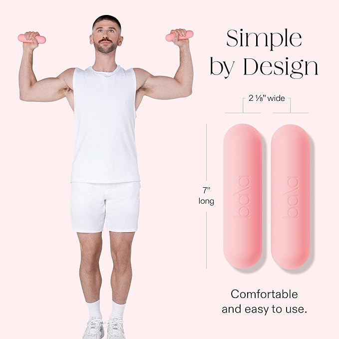 Bala Bars Dumbbell Set for Women & Men - Set of 2 Bars Designed for Walking, Strength Training, HIIT, Boxing & Aerobics - Hand Weights for Working Out at Home