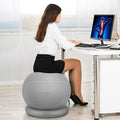 Yoga Ball Chair Office Ball Chair with Base & Pump, Stability Yoga Ball Seat for Back Pain Relief, Home Gym Exercise Ball Chair for Core Strength Training ( Color : Light Gray , Size : Diameter 75cm (