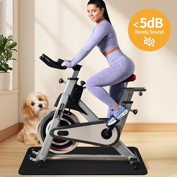 Treadmill Mat for Hardwood Floors - 100% Recycled Rubber Mat for Home Gym Flooring, Durable Workout Fitness Mats, Walking Pad Exercise Bike Equipment Mat, Non-Slip