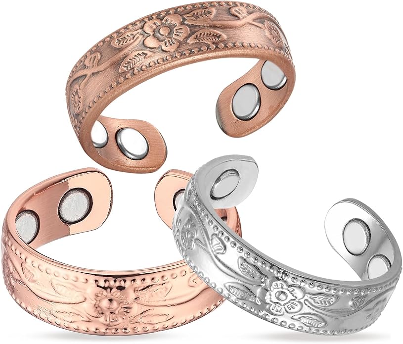 BioMag Copper Rings for Women, 99.99% Pure Copper Magnetic Rings Thumb Rings for Lymphatic Drainage, Adjustable Jewelry Gifts for Women