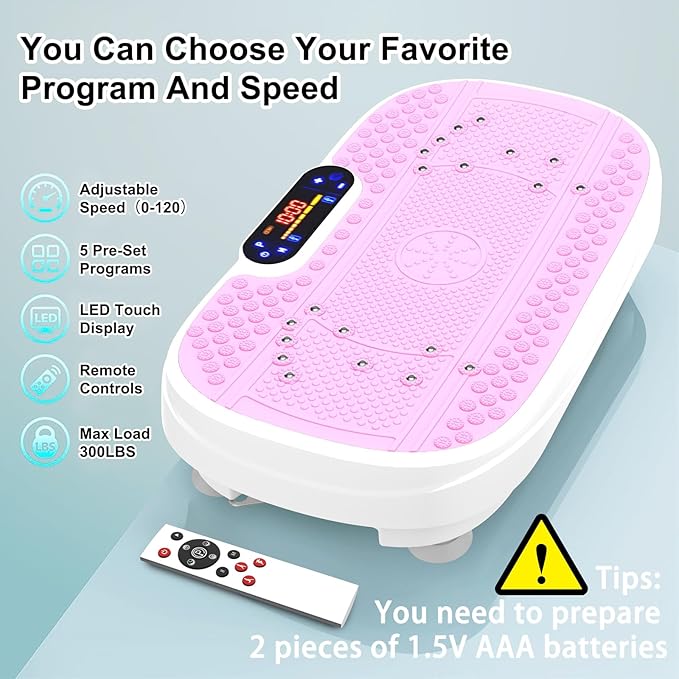 Vibration Plate Exercise Machine Whole Body Workout Vibration Fitness Platform for Home Fitness with Remote Control