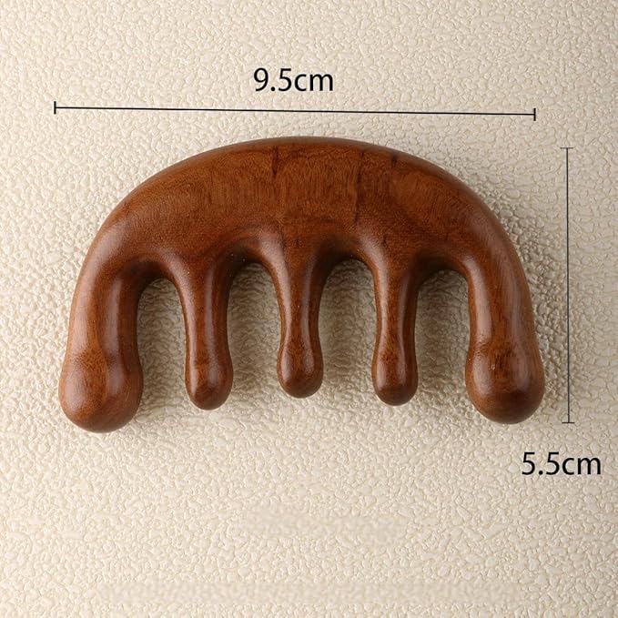 Wooden Scalp Massager & Hair Scrubber - Manual Head Massager with Sandalwood for Scalp Care, Portable Handheld Hair Growth Tool, Comfier Scalp Relaxation Brush for Stress Relief & Spa(Two-Piece Set)
