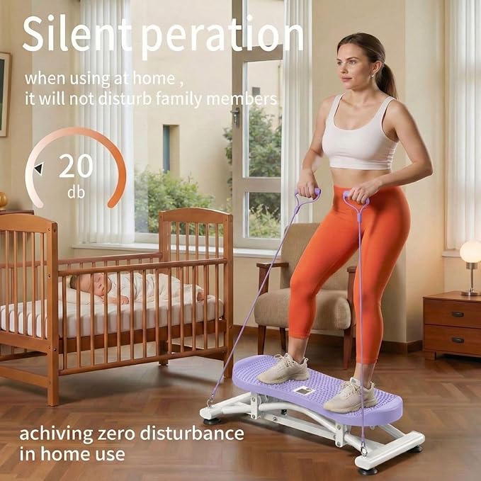 Balance Board for Adults, Rocking Stepper with Resistance Bands, Portable Wobble Board with LCD Monitor, 300 lbs Capacity Ski Trainer for Full Body Workout at Home Gym