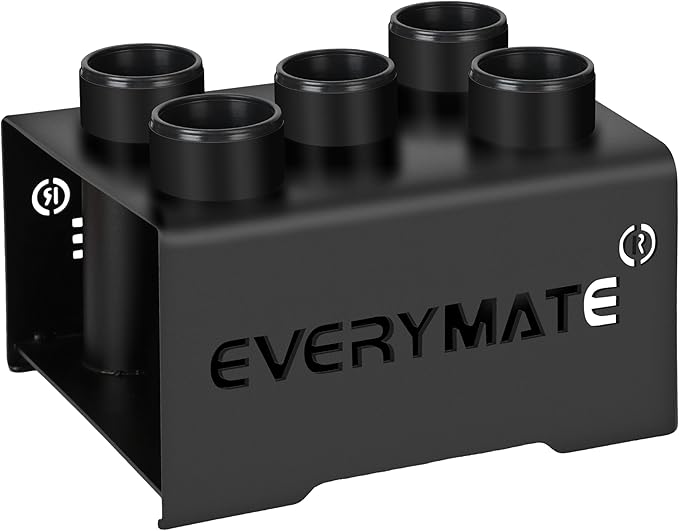 EVERYMATE Vertical Barbell Rack - Heavy-Duty Steel Organizer, Barbell Holder Floor Stand, Fits 2" Olympic Bars with Scratch-Resistant Inserts, Space-Saving for Home/Garage/Commercial Gym