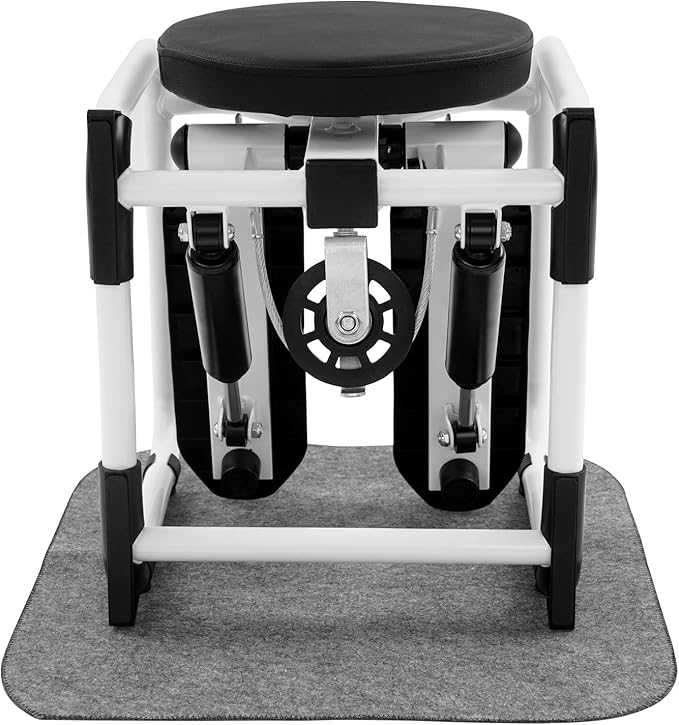 3-in-1 Multi-Function Stepper with Seat Mini Sport Stepper with Resistance Bands & Mat Stair Stepper Machine for Home Workout, Waist Legs Full Body Exercise