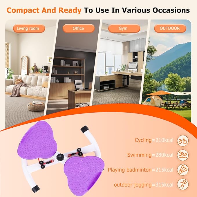 Waist Twister Machine Exercise, Ab Twister Board for Slim Waist and Core Ab Exercise, Noiseless Ab Machine with 300 lbs Weight Capacity, Home Gym Workout Equipment for Women Men