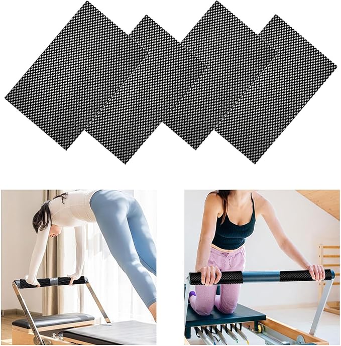 Pilates Nonslip Mat Anti Skid Grippy Pad for Exercise Indoor Power Yoga, 7.87x11.81 Inch PVC Reformer Mat for Home Gym Equipment