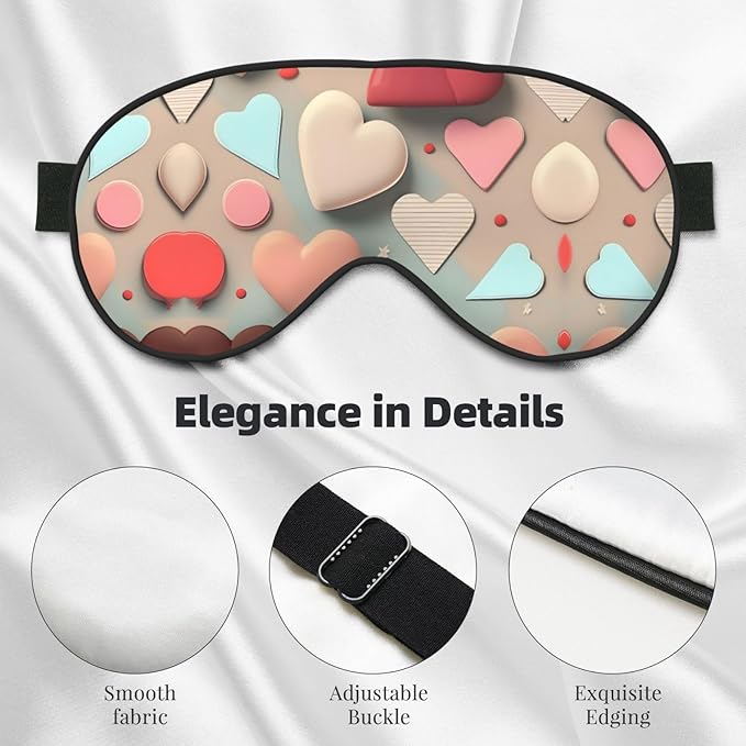 Love Pattern Head-Mounted Double-Sided Light-Blocking Sleeping Eye mask to Protect Eyes and Relieve Eye Fatigue