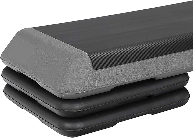 HOMGARDEN Adjustable Fitness Step Platform 43" Gym Aerobic Training Stepper w/4 Extra Risers,Home&Gym Workout Equipment for Cardio
