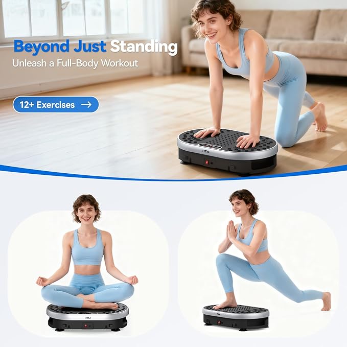 Vibration Plate Exercise Machine with 120 Speed Levels, 9 Program Modes and Remote Control - 15 Min Timer, 300 lbs Capacity Vibrate Stand Shake Board for Full Body Workout, Fat Burner and Toning