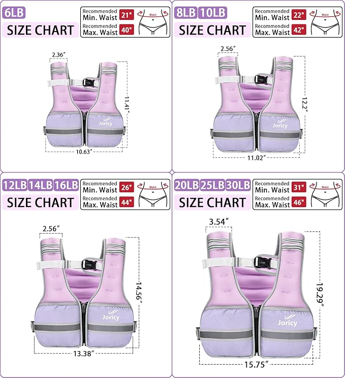 Weighted Vest Woman Men 6lb 8lb 10lb 12lb 14lb 16lb 20lb 25lb 30lb Weight Vest Zipper Front Rucking Vests With Reflective Strips for Walking Running Workout Strength Training Weight Loss Women