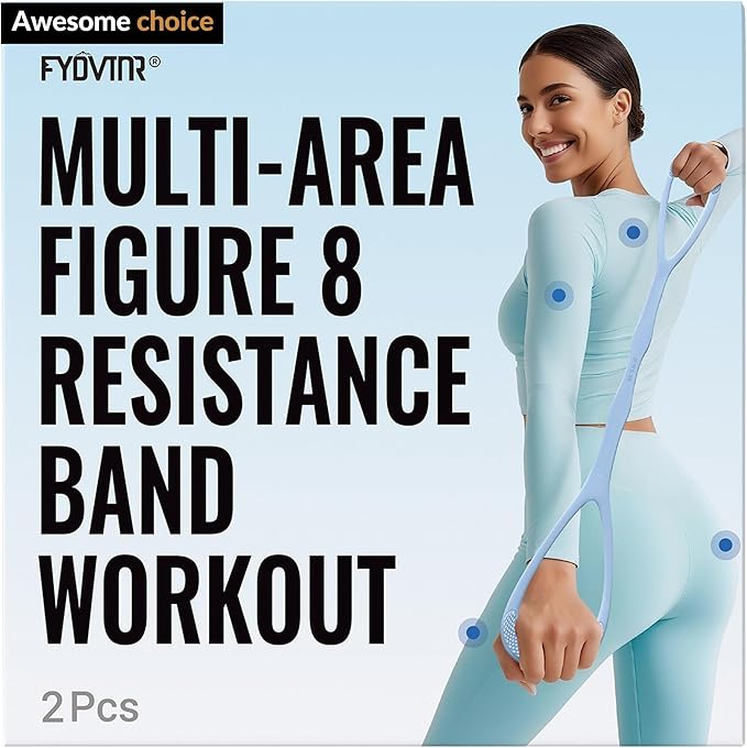 Upgraded Figure 8 Resistance Bands, Durable & Odorless Silicone Bands, Powder-Free High Elasticity for Arm, Back, Shoulder, Yoga, Pilates, and Physical Therapy – Perfect Valentine Gifts for Women