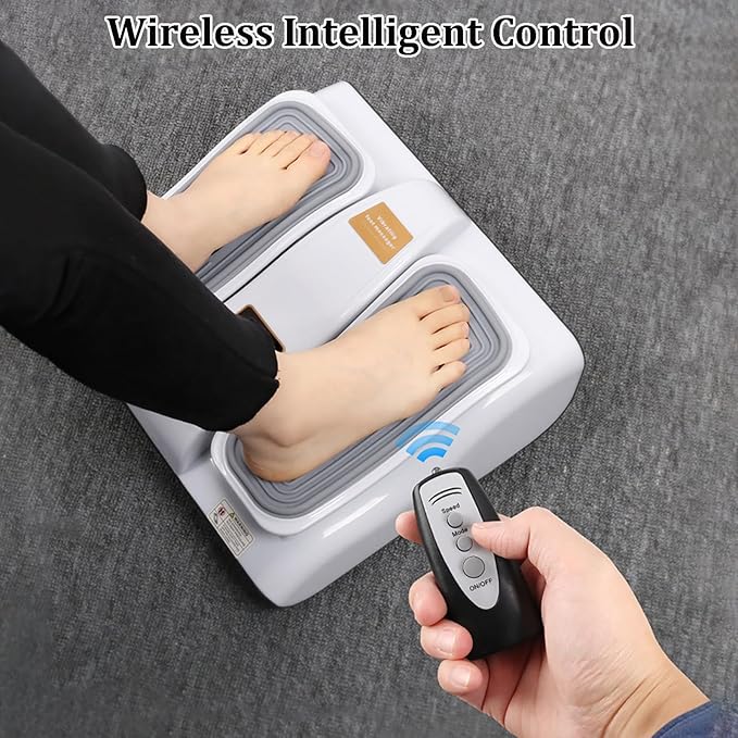 Seated Leg Exerciser with Remote, Motorized Foot Exerciser with Intensity Adjustment, Electric Foot Massager Leg Exerciser, Maintain Health and Blood Circulation While Sitting at Home