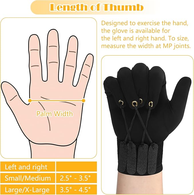 Panitay 2 Pair Traction Exercise Glove Hand Finger Strengthening Thumb Flexion Physical Therapy Glove for Increasing Strength