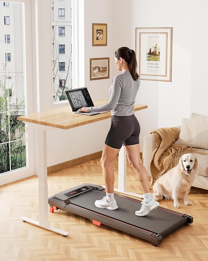 Walking Pad, Incline Walking Pad Treadmill, Under Desk Treadmills 265 Lbs Capacity, 2.5HP Low Noise Portable Running Machine for Home and Office, with LED Display, Remote Control
