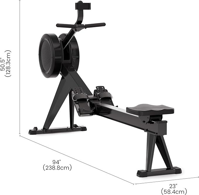 YOSUDA R2 Rowing Machine for Home, Professional Adjustable Air Resistance Rower Machines with Self-Powered Monitor, 53.7'' Row Rail, Ergonomic Comfort Seat, Easy Storage