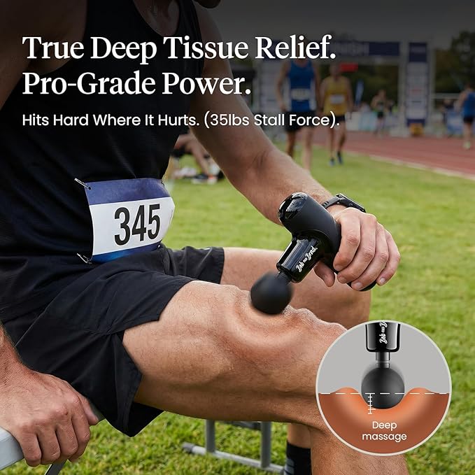 BOB AND BRAD Q2 Mini Massage Gun, Pocket-Sized Deep Tissue Massager Gun, Portable Percussion Muscle Massager Gun, Ultra Small & Quiet Muscle Massage Gun for Muscle Recovery with Carry Case