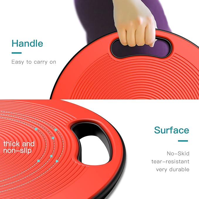 EVERYMILE Wobble Balance Board, Exercise Balance Stability Trainer Portable Balance Board with Handle for Workout Core Trainer Physical Therapy & Gym No-Skid Surface