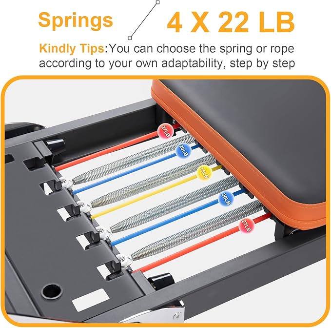 Pilates Reformer, Foldable Pilates Machine with Jump Board & Pilates Box (4 Springs & 5 Resistance Cords) for Home Gym Workout, Pilate Equipment Kit for Beginners & Advanced Users, Up to 500 LBS