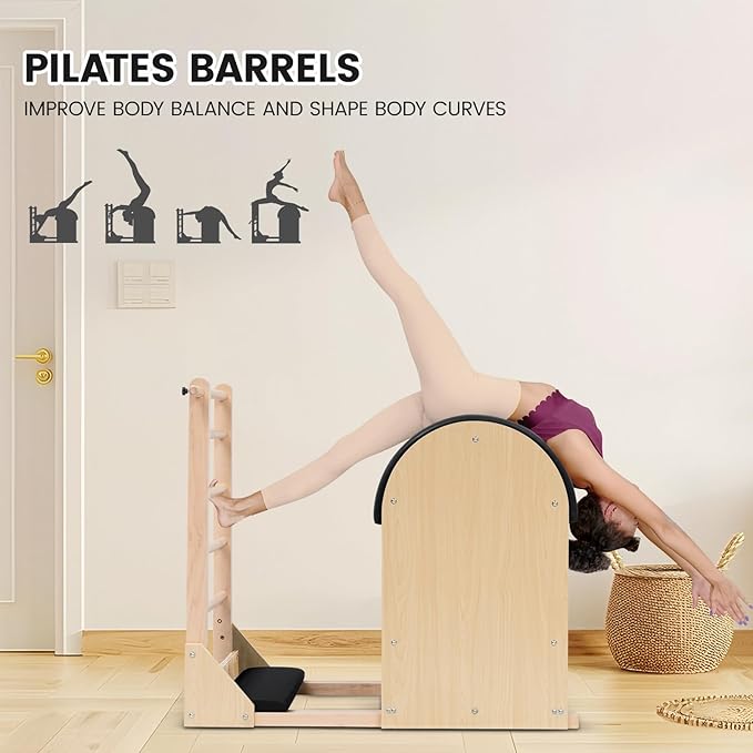 Ladder Barrel Pilates Equipment Pilates Barrel Ladder Barrel Exercise Equipment for Home Workout Yoga Fitness Gym Strength and Flexibility Use