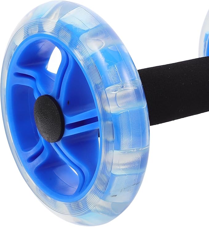 IMIKEYA Twin-wheel Fitness Roller Ab Exercise Wheel Core Trainer for Men Women Blue, Abdominal Muscle Strengthening and Weight Loss Equipment for Home Workout