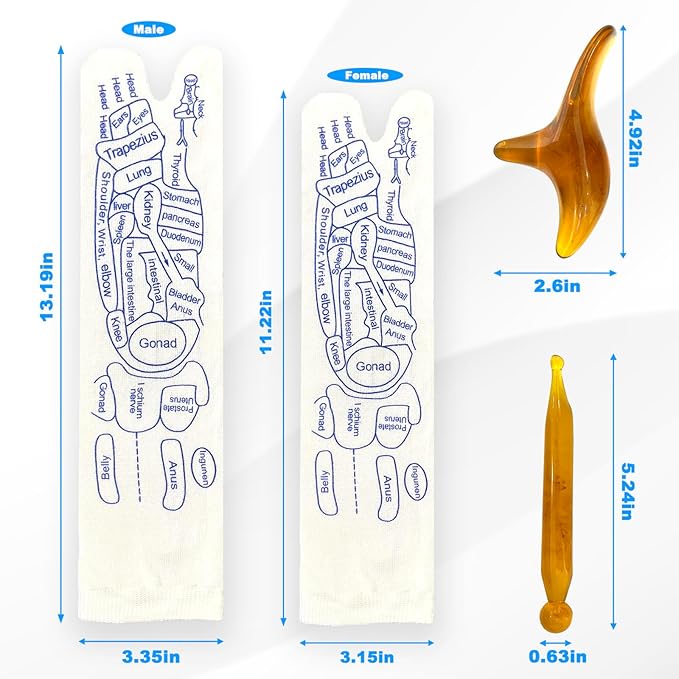 Acupressure Reflexology Socks Physiotherapy Massage Relieve Tired Feet Reflexology Socks with Massage Tools for Women and Men (Women)