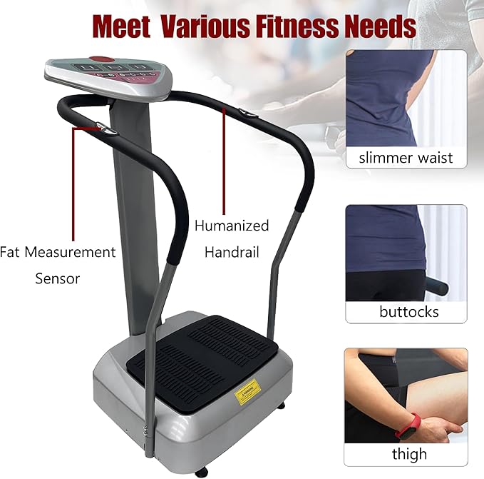 TECHTONGDA Vibration Plate Exercise Machine 110V Whole Body Workout Vibration Platform Machine with Adjustable Speed for Weight Loss and Shaping, Home Exercise Fitness Machine