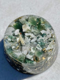 Green Moss Agate Orgone Generator Energy Accumulator 7.83Hz/432Hz/528Hz/Advance Harmonics Many Beautiful Ingredients!! (Green Moss Agate)