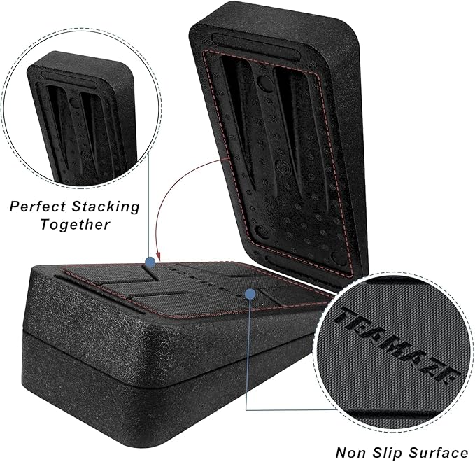 Teamaze Slant Board for Calf Stretching, 6 Packs Adjustable Angles Non-Slip Rubber Slant Board,Squat Wedge Stretcher Equipment for Physical Therapy Home Exercise,Calf Stretch Wedge Improve Lower Leg