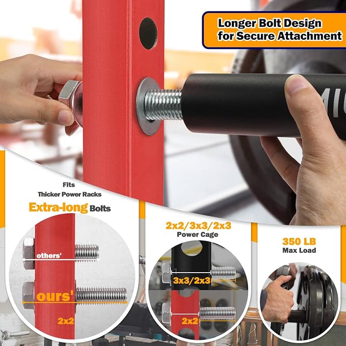 Weight Plate Holder, Power Rack Attachments for Olympic 2-Inch Weight Plate Storage, Fits 2x2, 2x3, 3x3 Power Cages with 1" or 5/8" Holes