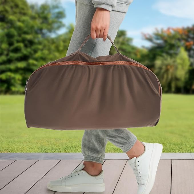 LOYALHEARTDY Meditation Bench - Bamboo Wood, Foldable Meditation Stool with Velvet Cushion Cover & Carrying Bag - Prayer Kneeler Chair for Yoga Or Sitting (Coffee)