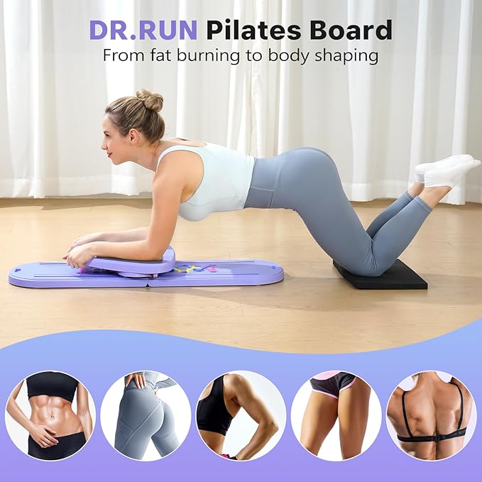Pilates Board, Pilates Reformer Set, 7 in 1 Multifunctional Pilates Reformer Machine with Timer, Portable Foldable Pilates Board for Home Workout, Pilates Kit with Storage Bag，One Piece per Item