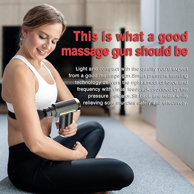 Jancane Mini Massage Gun, Deep Tissue Muscle Massager with 6 Speeds & 4 Heads, Super Quiet Handheld Percussion Massager for Pain Relief, Athletes, Office Workers & Parents, Portable Gift