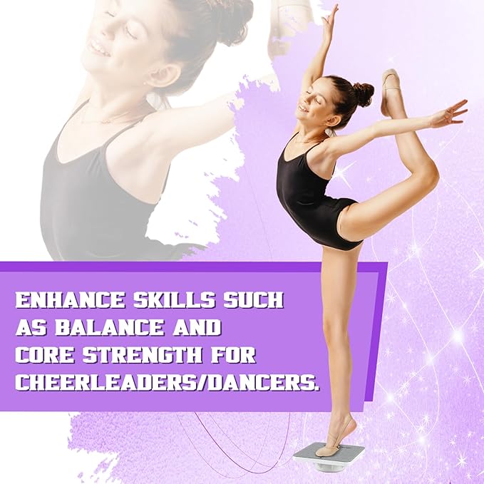 Cheer Flyer Stand Training Board, Cheerleading Balance Trainer for Flyer Practice, Non Slip Cheer Training Equipment for Gym or Home(White)