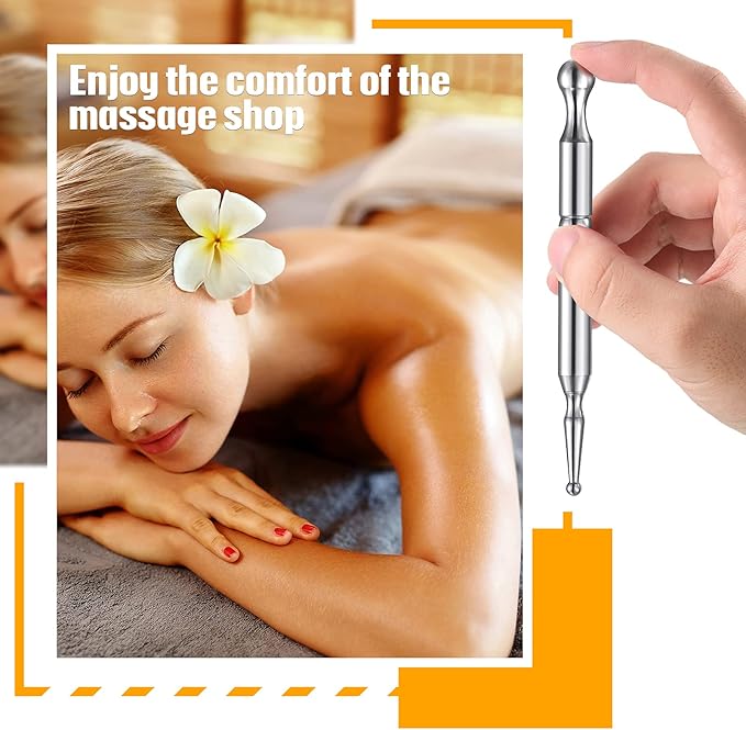 Stainless Steel Acupressure Bar Massage Pen Manual Acupressure Pen-Deep Tissue Massage Tool Relaxing Acupuncture Tools Massage Tools for Full Body Relaxing