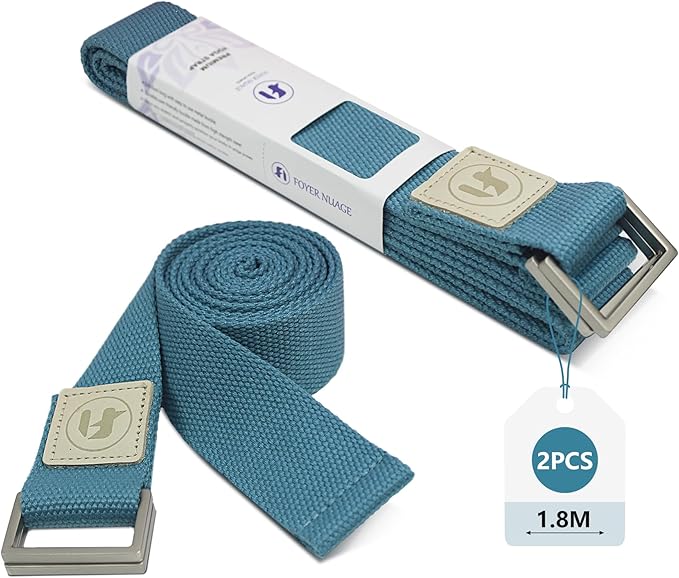 Yoga Straps 1.8M or 2.5M, Durable Cotton Yoga Straps for Stretching, Adjustable Yoga Belt Strap for Yoga, Dance, Gym Workouts