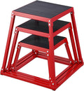 Plyometric Jump Box 3 Pcs Set, 12/18/24 Inch Fitness Exercise Platform, Steel Anti-Slip Step Up Box Jumping Agility Box for Home Gym Strength Training Workout